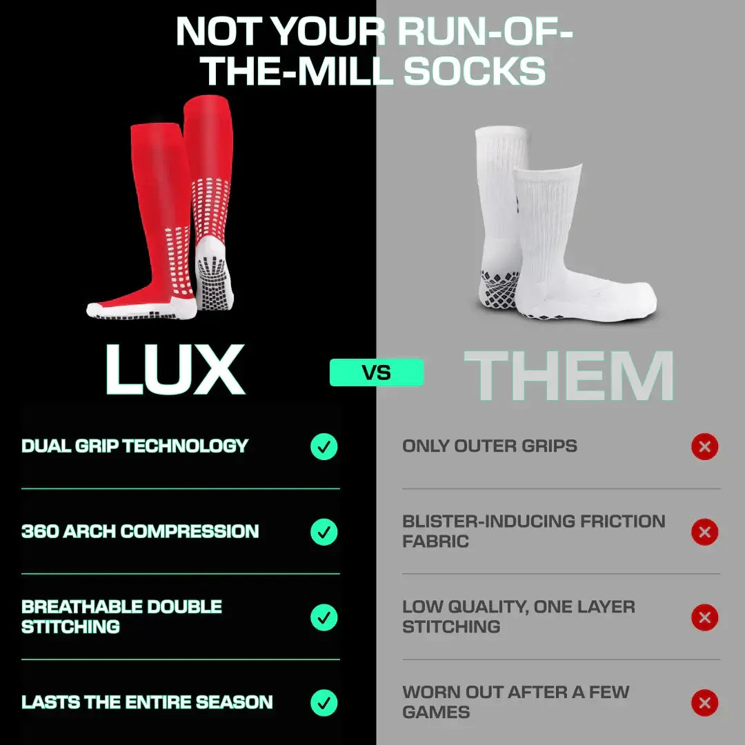 Anti Slip Soccer Socks (Knee) - Red