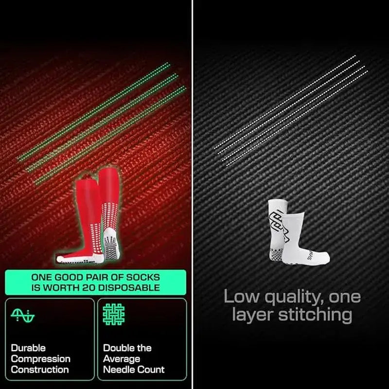 Anti Slip Soccer Socks (Knee) - Red