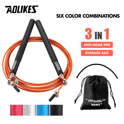 1PCS Crossfit Speed Jump Rope Professional Skipping Rope for MMA Boxing Fitness Skip Workout Training with Carrying Bag