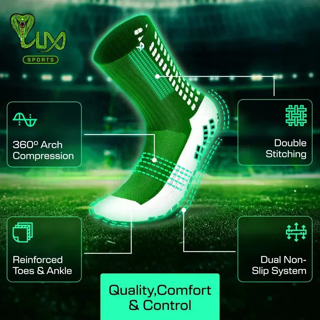 Anti Slip Soccer Socks (Calf) - Green