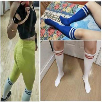 1Pairs Sports Socks Knee Legging Stockings Soccer Baseball Football Men Women Long Socks Cheerleaders Stage Performance Socks