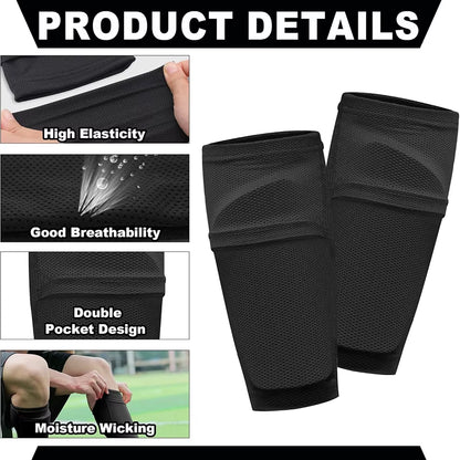 Sports Set Soccer Shin Guard Leg Cover Independent Pocket Anti-Drop Elastic Breathable Football Unisex Protective Gears