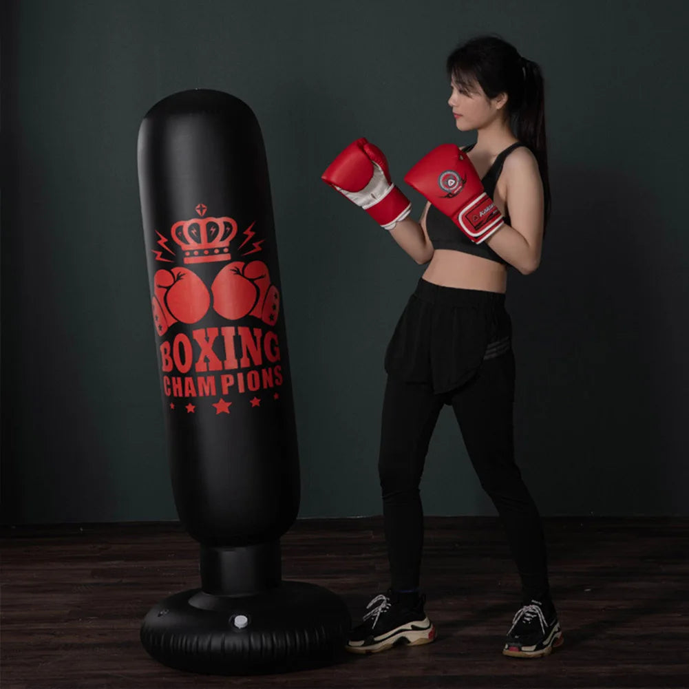 1.6M Inflatable Boxing Column PVC Boxing Practice Column Stress Relief for Kids Adult Sports Boxing Equipment