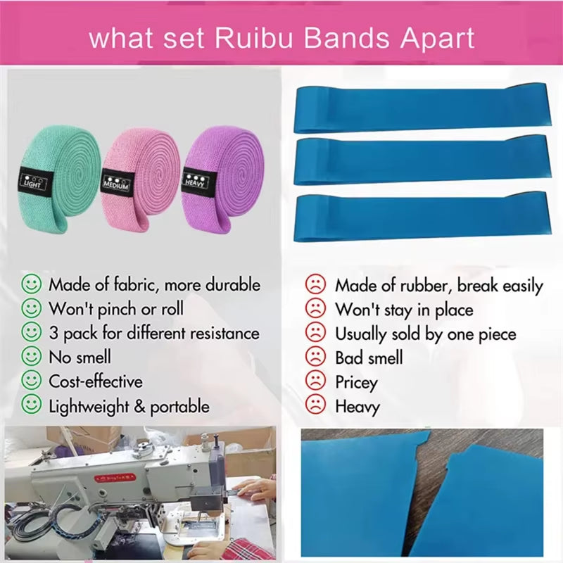 3Pcs/Set Long Resistance Bands for Working Out, Fabric Resistance Band, Stretch Bands for Exercise Bands Resistance Bands