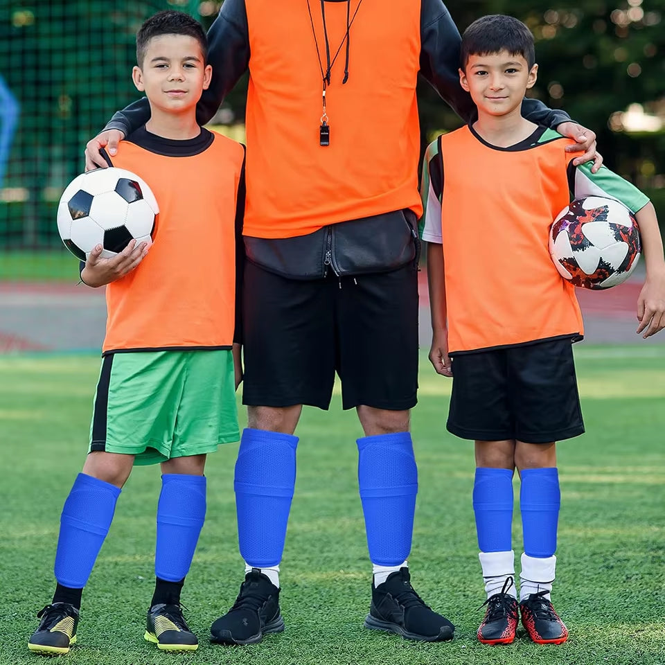 Kids Youth Soccer Shin Guards with Sleeves, Slip in Shinguards Soccer Shin Pads for Boys Girls Child Teens Adults