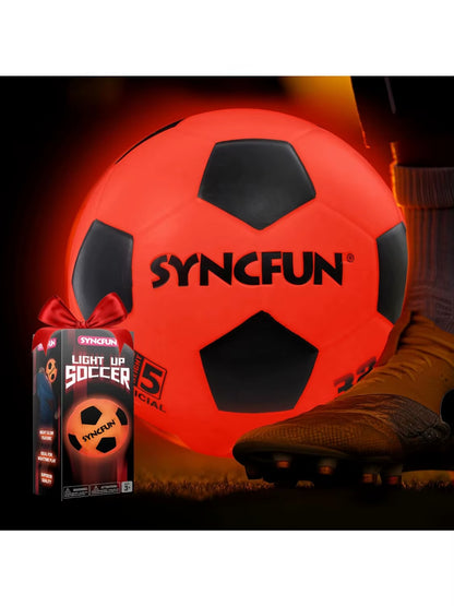 Glow in the Dark Soccer Ball Light up Soccer Night Sports Gear Gifts Games Red Glowing Ball for Teen Boy Toys Gifts